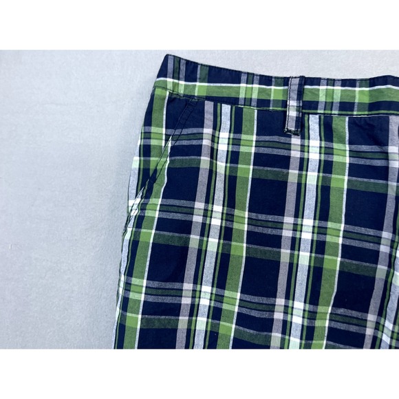 Croft & Barrow Shorts 42 Mens Plaid Blue Green White Chino Golf Boating - Picture 4 of 16